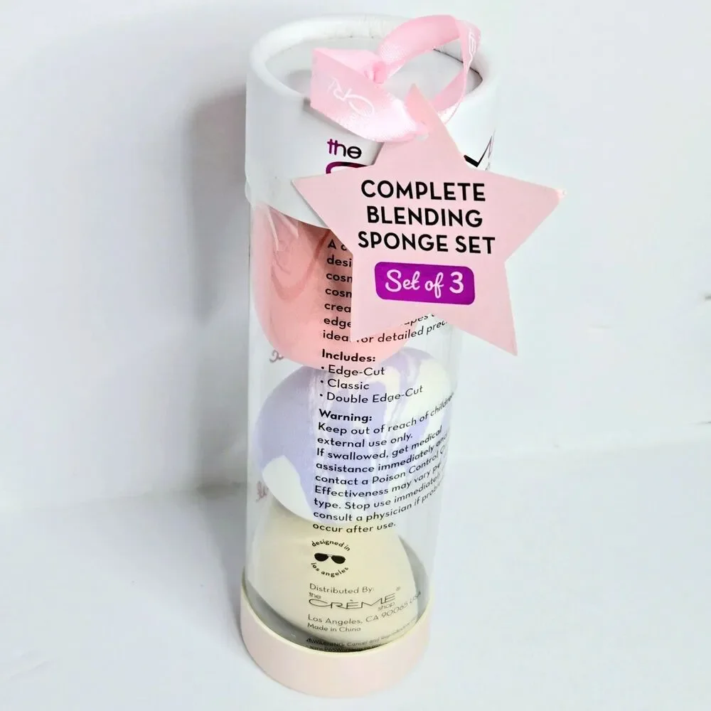 THE CRÈME SHOP Complete Blending Sponge Set of 3 Edge/Classic/DoubleEdge NEW NIB